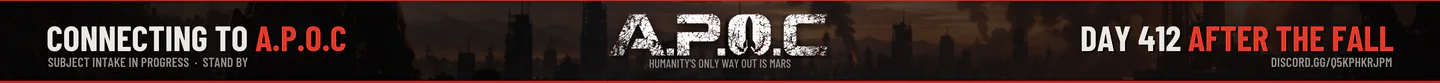A.P.O.C | Humanity's only way out is Mars | Story-driven zombie survival FiveM server banner