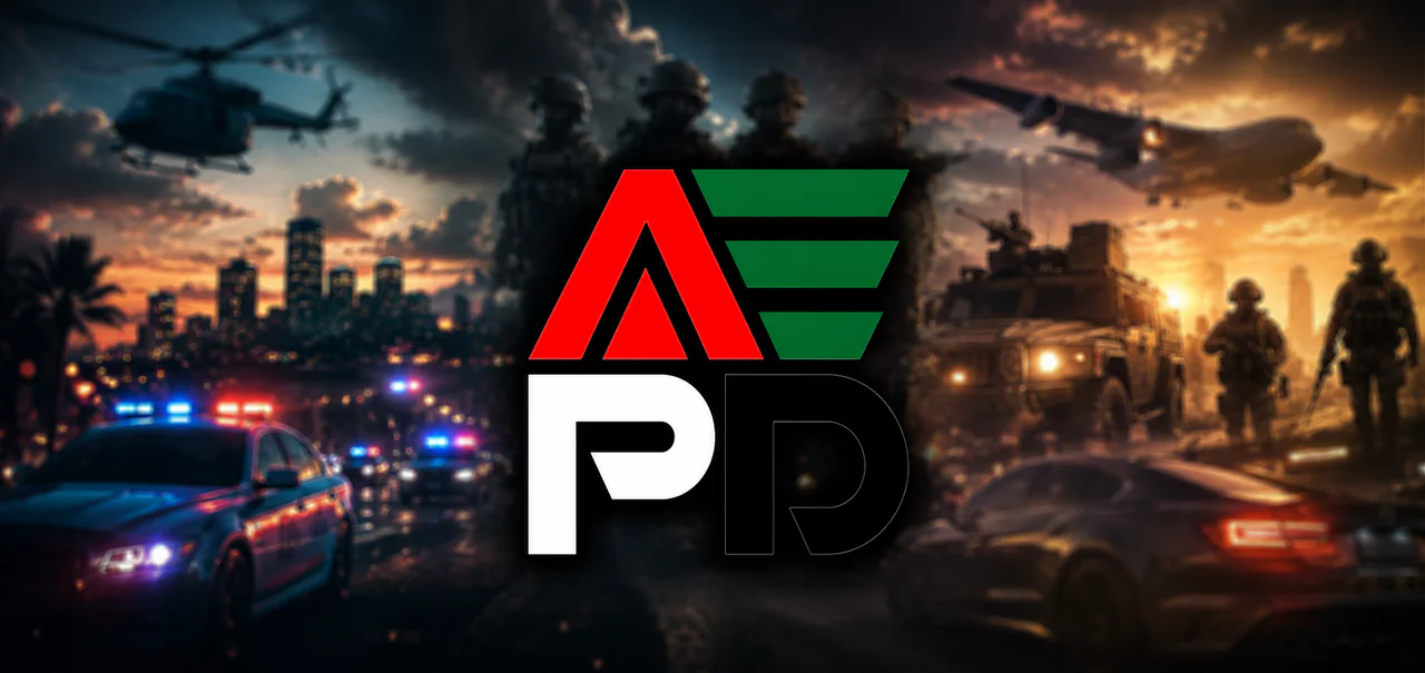 AEPD | ★ كن شرطي أو مجرم ★ | شرطة • جيش • إسعاف • مدني | شرطة الإمارات FiveM server banner