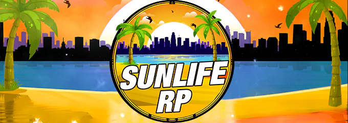 [FR/QC/BE] SUNLIFE RP 🌴 🔸 FA ✔️ Script CUSTOM et OPTIMISÉ 🤩 Expérience PALPITANTE 📍 Discord.gg/sunliferpfa FiveM server banner