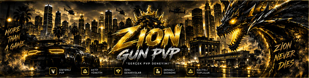 ZION GUN PVP | GunRP • FFA • Arena • Redzone | discord.gg/zionpvp FiveM server banner