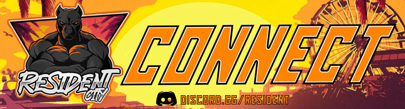 [ITA] RESIDENT RP | ❌ NO ALLOWLIST ❌ | 🛡️ FAZIONI E ATTIVITA' GRATIS ! 🛡️ | 🚀 120+ FPS GARANTITI NO LAG 🚀 | FiveM server banner