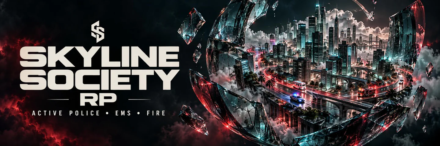 Skyline Society RP | Active Police, EMS & Fire | 10 Custom Jobs FiveM server banner