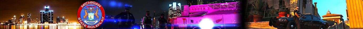 Michigan State Roleplay | Join Today | Discord Allow-Listed | Free to Play | Join at discord.gg/hpHU6KyKm2 FiveM server banner