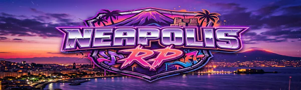 NEAPOLIS RP® | 🚫 NO WL | 🌍 STILE SUD ITALIA | 💸 ECONOMIA FLUIDA | 🏎️ AUTO & ABBIGLIAMENTO CUSTOM | 🔫 FAZIONE LIBERE FiveM server banner