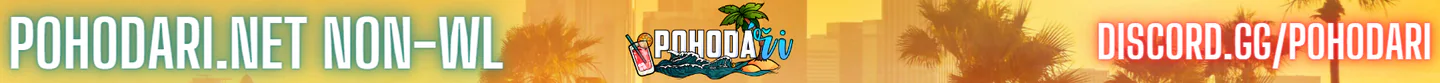 POHODÁŘI NON-WL🍹- Nejlepší CZ-SK RP. Addon auta 🚗 a zbraně 🔫, luxusní domy 🏘️ se soukromými kuchaři 🧑🍳 FiveM server banner