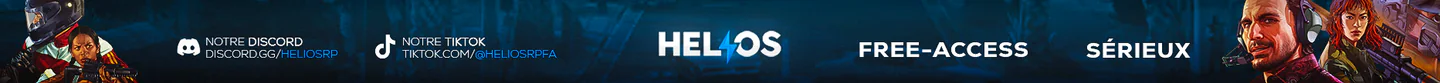 [FR/QC/BE] HELIOSRP ☀️ ➜ FREE-ACCESS ✅ ➜ +1000 COINS OFFERTS 🎁 ➜ RP IMMERSIF 🎭 ➜ LÉGAL & ILLÉGAL 🔥 ➜ EVENTS 🎉 FiveM server banner