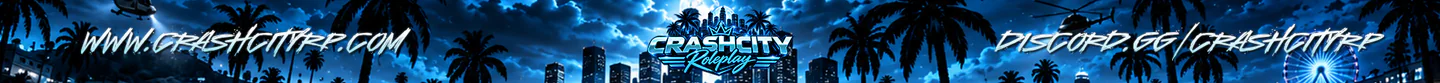CrashCity RP || Serious RP || Custom Cars || Drugs || Economy || Active Police & Staff FiveM server banner