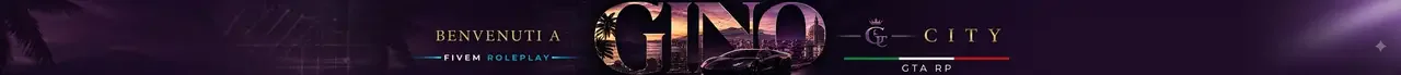【🇮🇹】GINO CITY 〢 ROLEPLAY ITALIANO 〢 ❌ NO ALLOWLIST ❌〢 🚀 200+ FPS 〢 BETA V1 FiveM server banner
