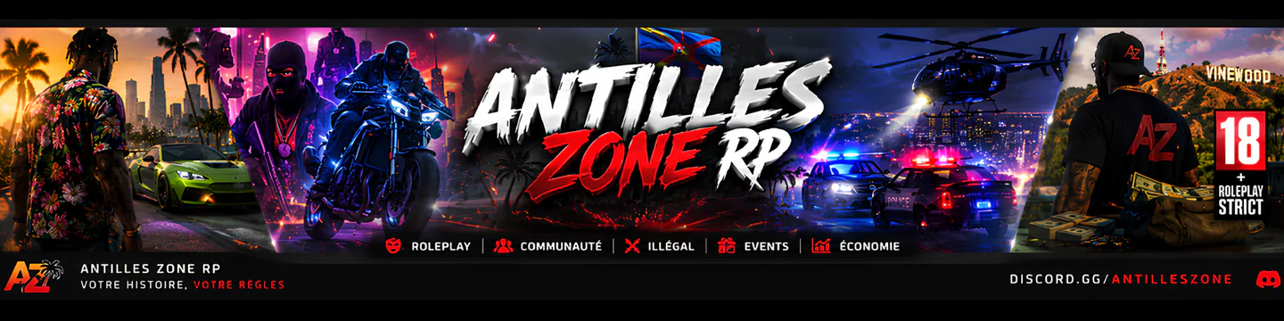 🌴 ANTILLES ZONE RP 🌴 FiveM server banner