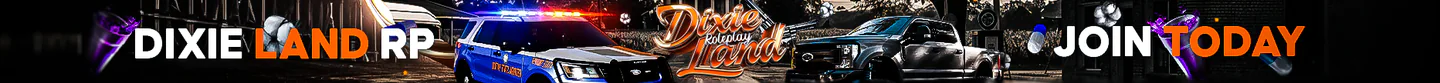 Dixie Land RolePlay | 🚔Active Leo🚔 | 🚒Active Fire&Ems🚒 | ⚙️Active Staff⚙️ | 🚗Custom Cars and Trucks🛻 | 👷Custom Jobs👷 | 👕custom clothes👕 | FiveM server banner