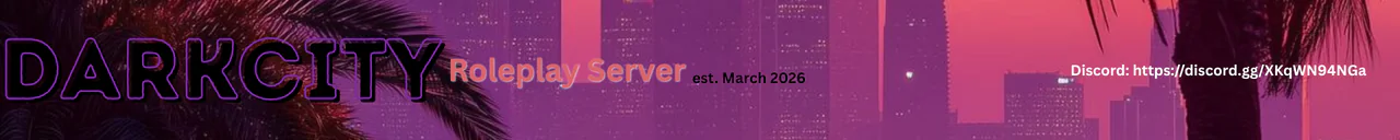 [GERMAN] DarkCity |🛬| Discord Whitelist |🌐| USA Setting |🌆| Kein 0815 Server |🍾| Events |📞| Support FiveM server banner