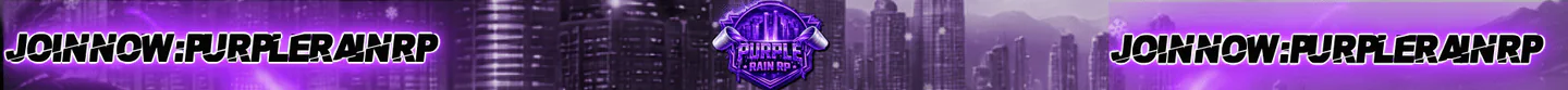 💜 🌧️ Purple Rain RP 💜 🌧️ | Serious RP | Streamer Friendly | Custom Cars & Jobs FiveM server banner