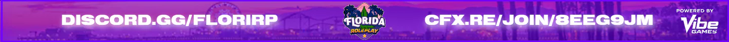 Florida Roleplay | discord.gg/florirp | 🚨Police/EMS/FAA🚨 | 🚘Custom Cars🚘 | 🟢Active Staff🟢 | Semi-Realistic | 📝Easy Applications📝 | Towable Cars | 📜Custom Scripts📜 FiveM server banner