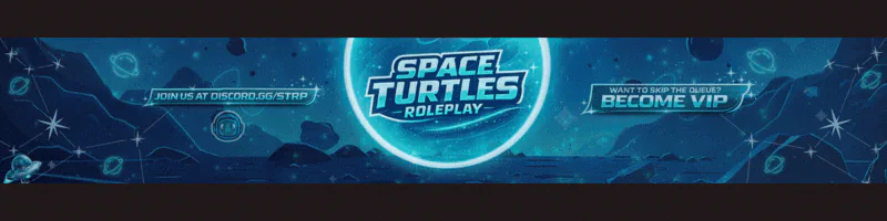 STRP Europe | SpaceTurtl.es | 🌴Roxwood 🤿Treasure Hunting 👮‍♂️Police 🐱‍👤Gangs 📊Skill System 🏡House Robberies 🚚Trucking 🎣Fishing 🔨Crafting 💸Casino FiveM server banner