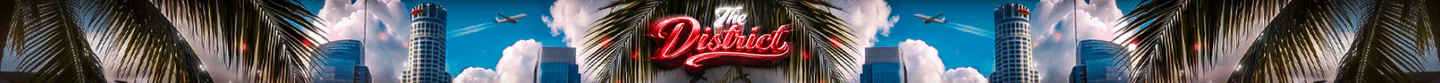 👑 The District | 💜 Qbox Powered | 🆓 Free Gangs | 🎥 Streamer Friendly | ⚖️ Balanced Economy | 🏆 High Quality RP FiveM server banner