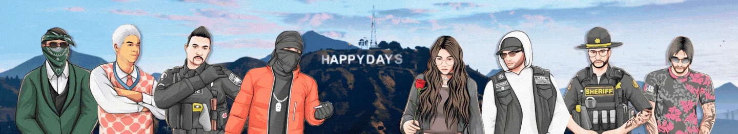 Happy Days RP 4.0 | Custom Clothing/Chains/MLOs/Scripts | Full Heist Chains | Active PD/EMS | Active Staff | .gg/HDRP FiveM server banner