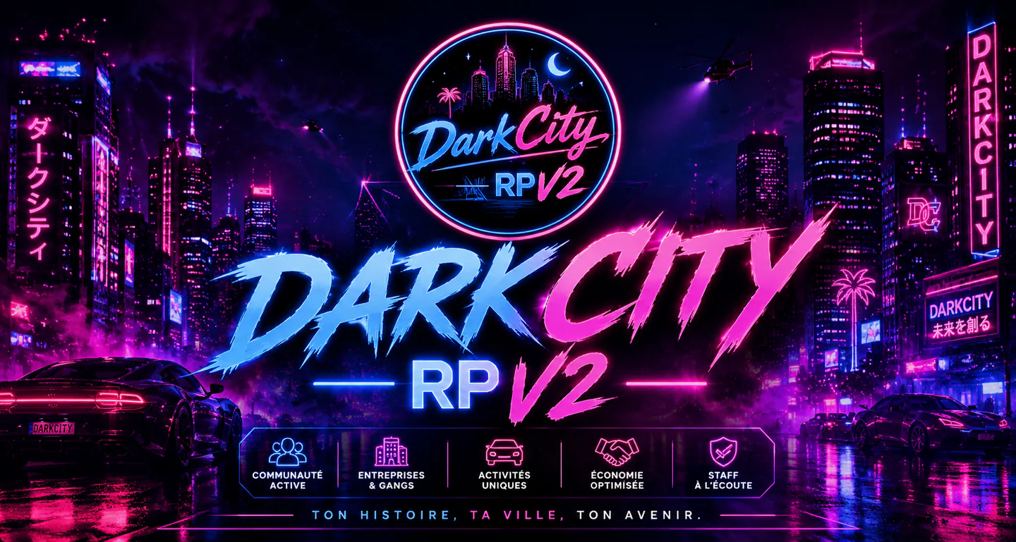 DARKCITY V2 FiveM server banner