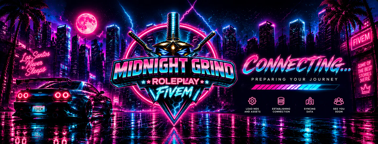Midnight Grind Roleplay FiveM server banner