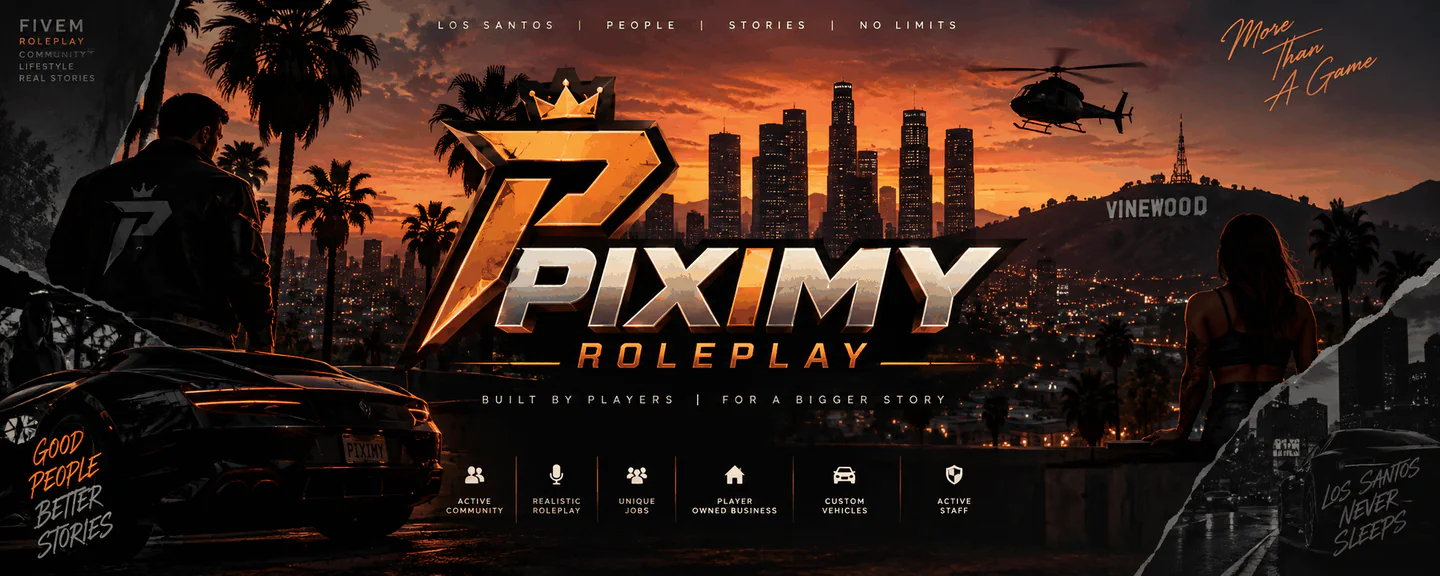 Piximy Roleplay FiveM server banner
