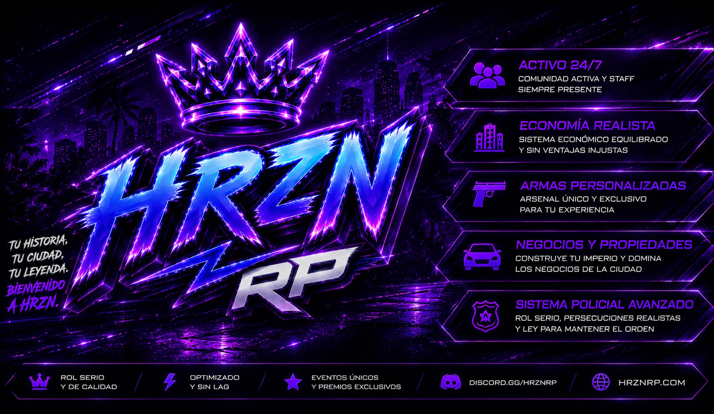 HRZN RP // NUEVA APERTURA // [ESP/LATAM] FiveM server banner