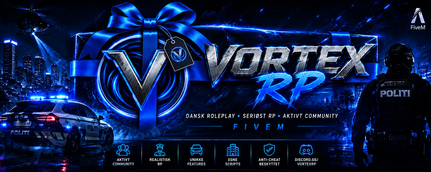 Vortex Roleplay | Dansk Roleplay FiveM server banner