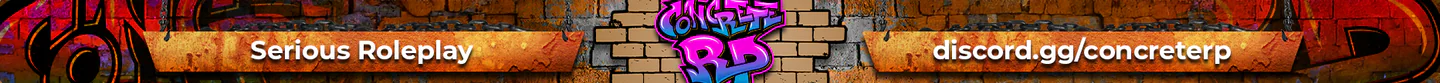 ✨ Concrete RP [18+] ✨ || Serious RP || 👩 FEMALE PRIO 👩 || 🚓 ACTIVE PD & EMS 🚓 || 🏢 BUSINESSES 🏢 | 🎉 Join Now! 🎉 FiveM server banner
