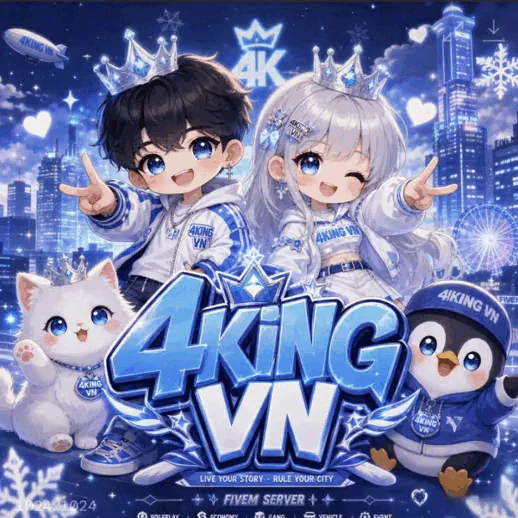🇻🇳 4KingVN.com | 4King VN PvP Việt Nam (OPEN 10/07/2026) FiveM server banner