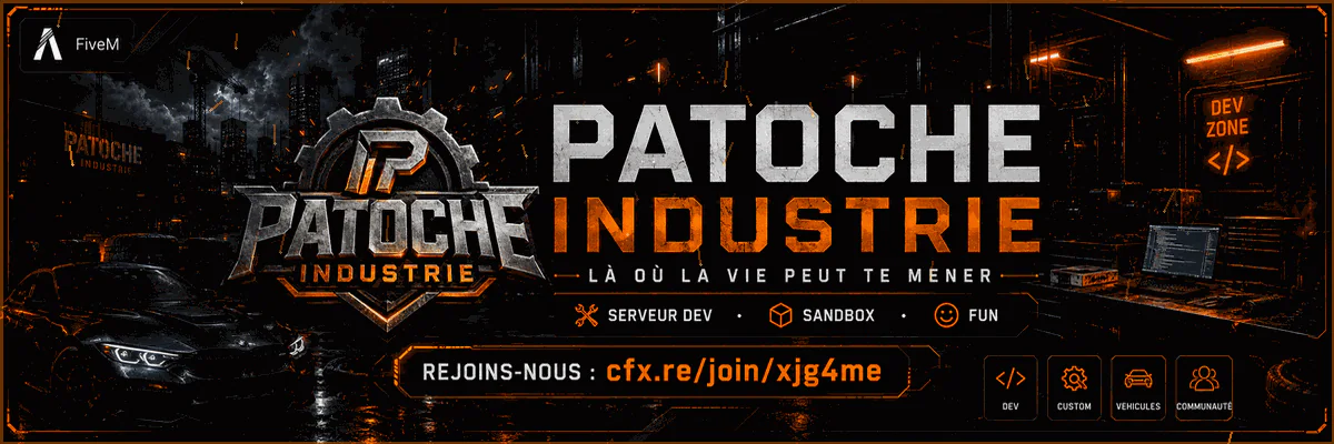 Patoche Industire FiveM server banner
