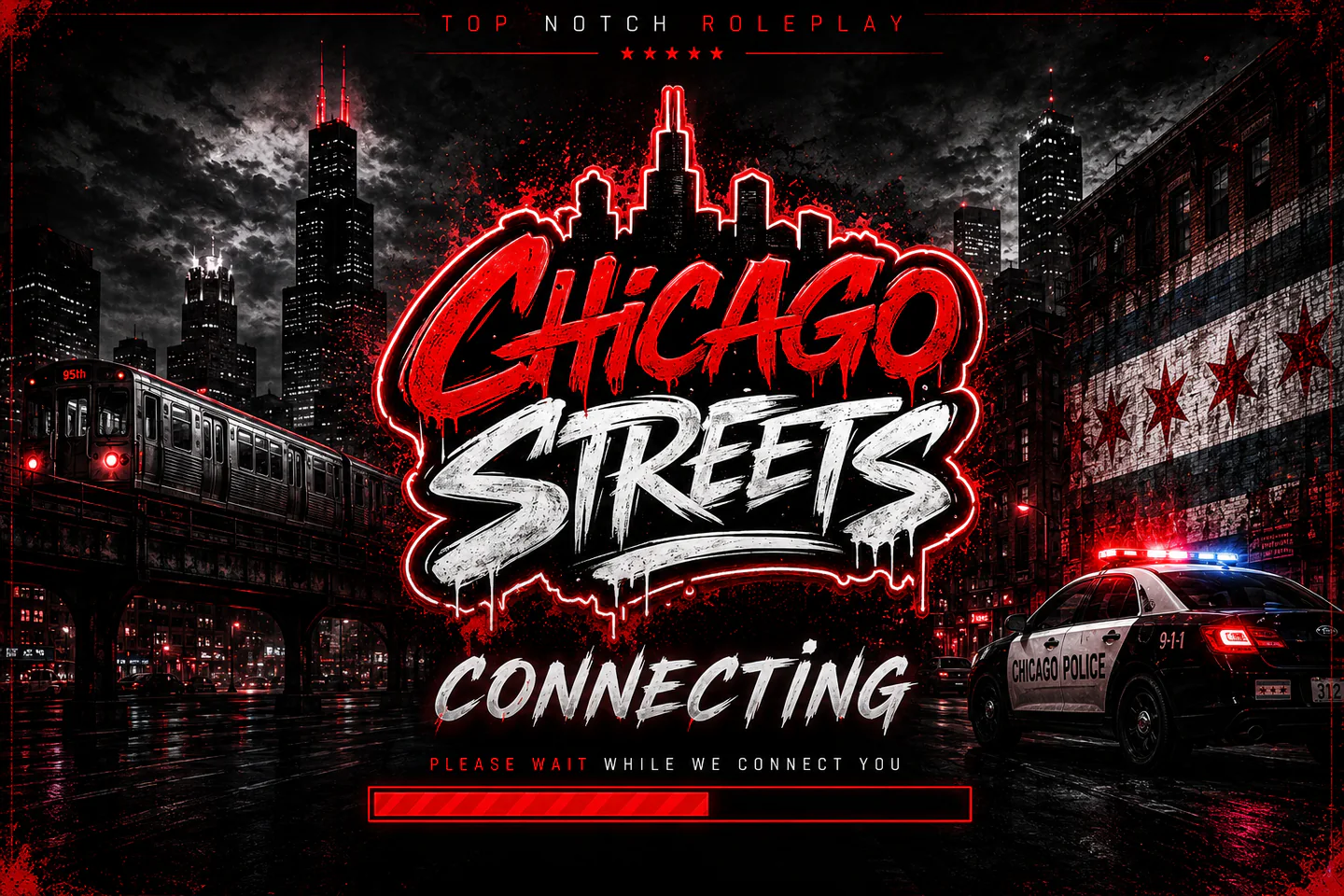 💥Chicago Streets💥|💎Serious RP💎|🥷Free Gangs🥷|💵Real Economy💵|📷Female & Streamer Friendly📷|🎉Grand Opening🎉 FiveM server banner