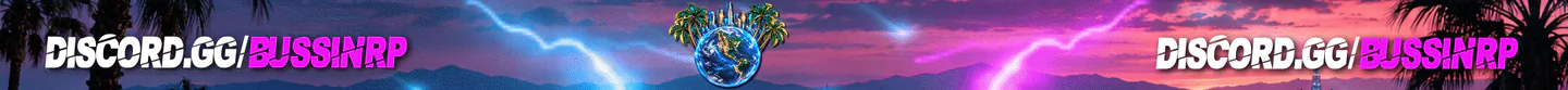 🌴 Bussin' RP 🌴 | 🔥 Realism RP | 🌲 Roxwood County | 💰 Real Economy | 🔫 Gangs & Drugs 🌿 | 🚘 Custom Cars FiveM server banner