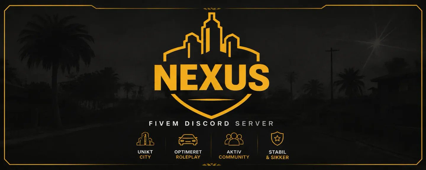 NexusRP | 16+ | Dansk Roleplay FiveM server banner