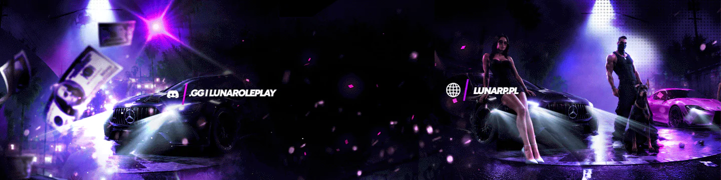 [PL] LunaRP 🚀 Przyjemna Ekonomia 💸 Zakazana Bojówka ❤️ Dołącz już dzisiaj! 🎮 FiveM server banner