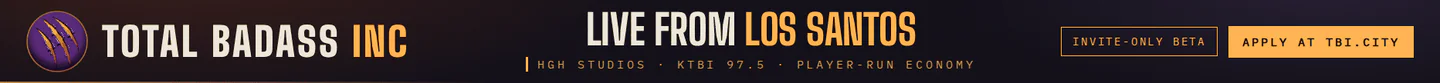 🔥 Total Badass Inc | LIVING ECONOMY | Player-Driven ESX RP FiveM server banner