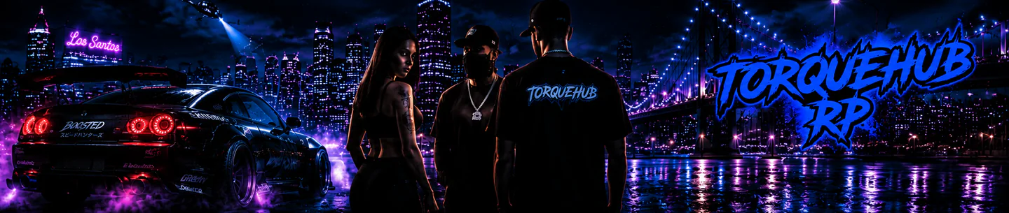 💎 TORQUEHUB 🏁 | 🚗 Vehículos | 💸 Negocios | 🎮 Life-Simulación | 🌪️ Drift | 🔫 Bandas | Es & Latam FiveM server banner