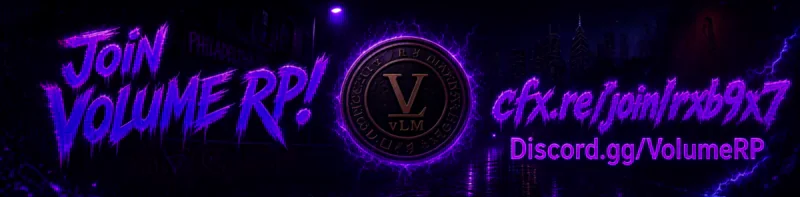β¨ Volume Roleplay β¨ | π 18+ ONLY π | π΅ Custom Music & Studio π΅ | π¬ Content & Media | π’ Custom MLOs & Mansions FiveM server banner