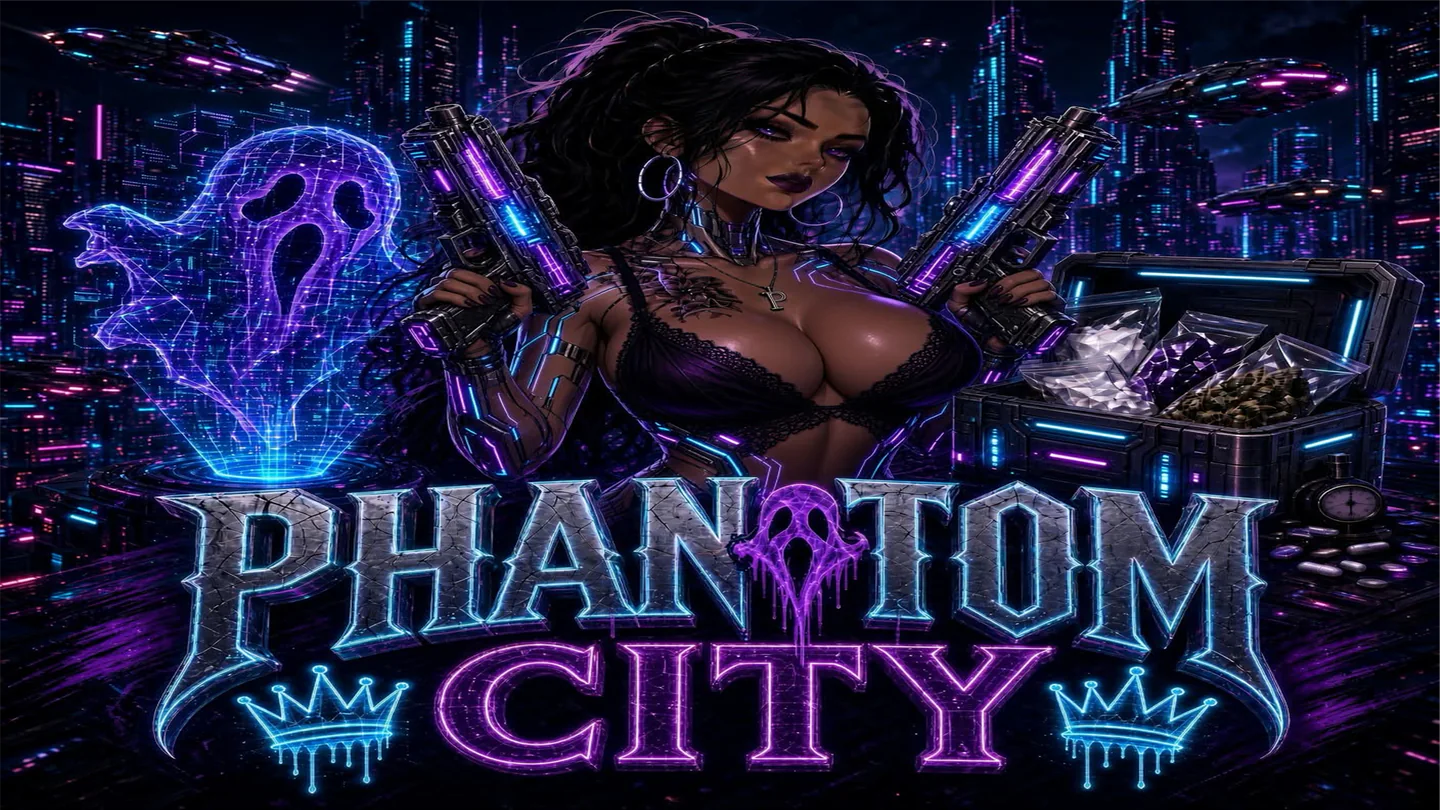 Phantom City built with Qbox Project by The Community! FiveM server banner