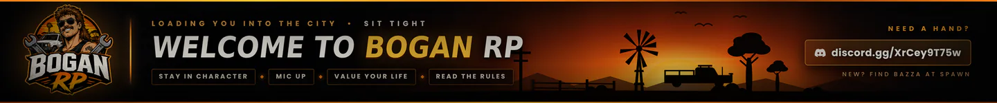 🔥 Bogan RP | Australian Serious Roleplay | Whitelist | Custom Scripts FiveM server banner