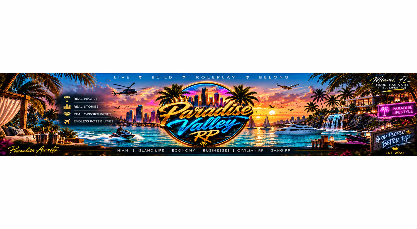 Paradise Valley Rp FiveM server banner