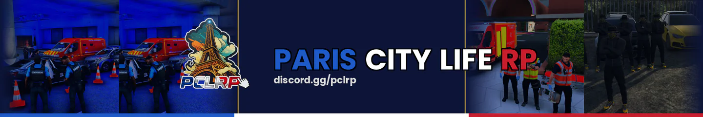 Paris City Life RP [Public] [FA] - discord.gg/pclrp FiveM server banner