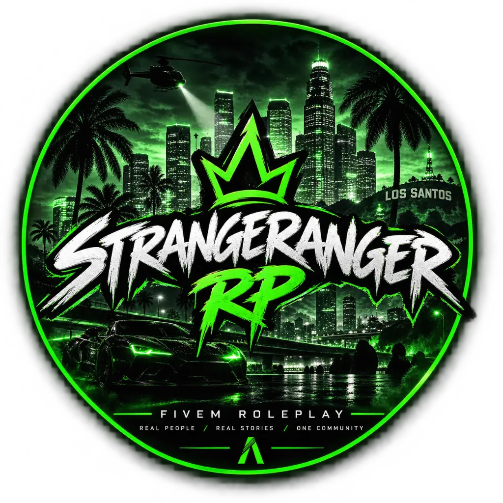 StrangerangerRP | Streamers Welcome | discord.gg/zX8rVQgG7b FiveM server banner