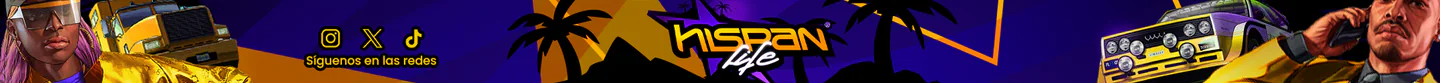 [ESP/LATAM] 💎 HispanLife RP 💎 +130 FPS | - 💲175k INICIALES🤑 | ❌NO WL❌ | 🗡️Proyecto de bandas Gratis 🔫 | 📆 ¡EVENTOS 24 HORAS! 📆 FiveM server banner