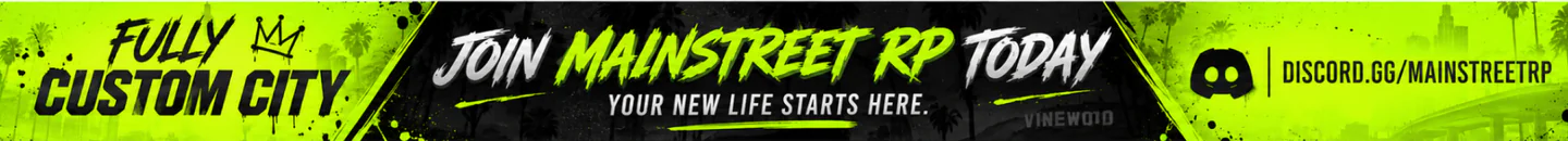 🌆 MAINSTREET RP 🌆 | 🔥 Semi-Serious RP 🔥 | 🚓 PD & EMS 🚓 | 💎 Custom MLOs 💎 | 🆕 Hiring Staff FiveM server banner