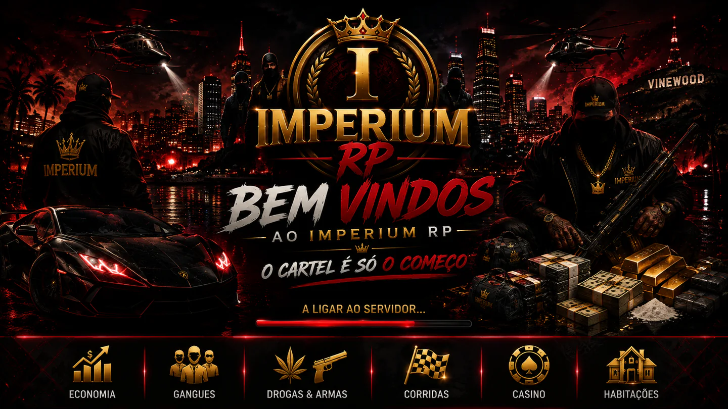 IMPERIUM RP | ABERTURA OFICIAL | ORGS DISPONIVEIS | + DE 130 CARROS | MLOS EXLUSIVOS | 150K INICIAIS FiveM server banner