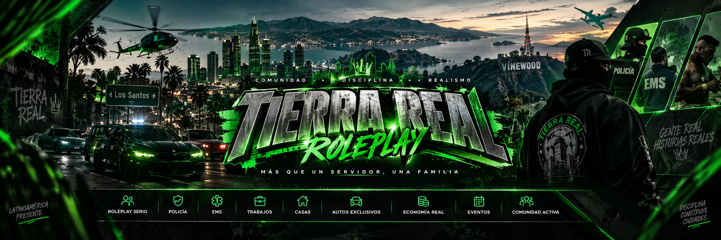 Tierra real RP FiveM server banner
