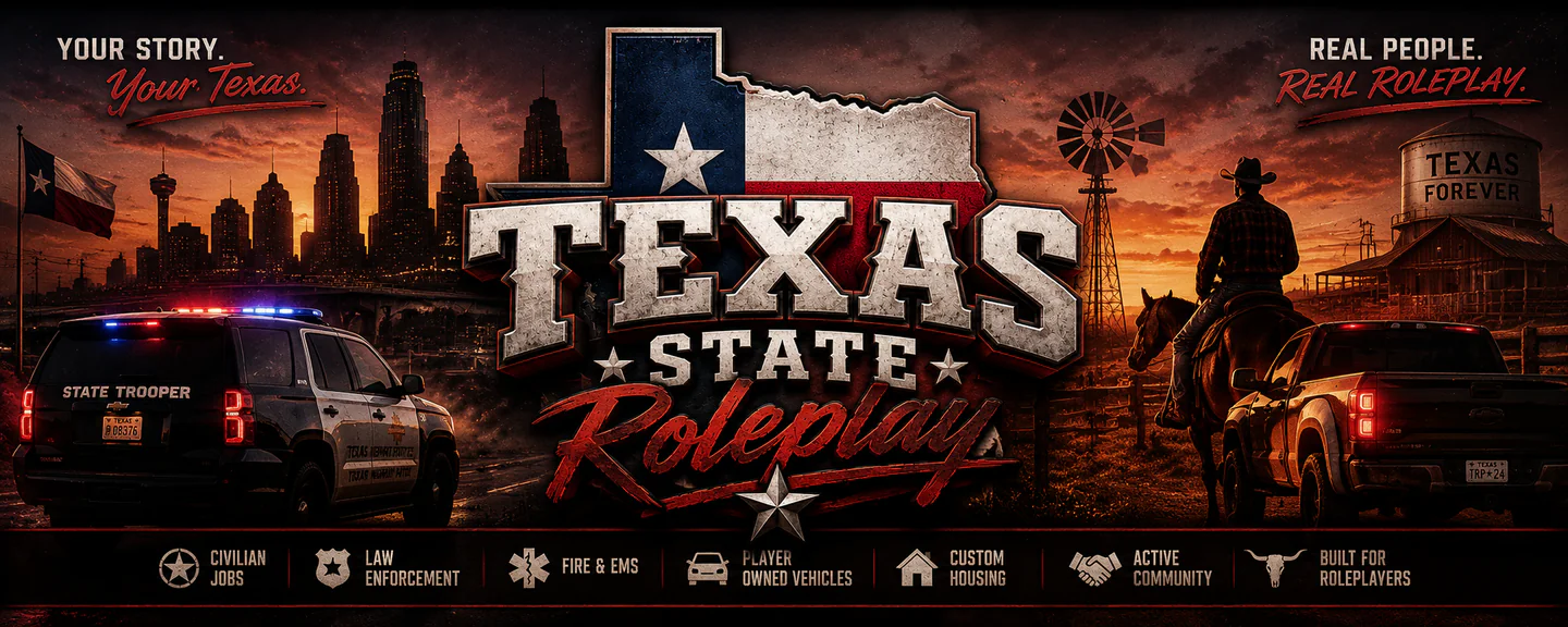 Texas State Roleplay FiveM server banner