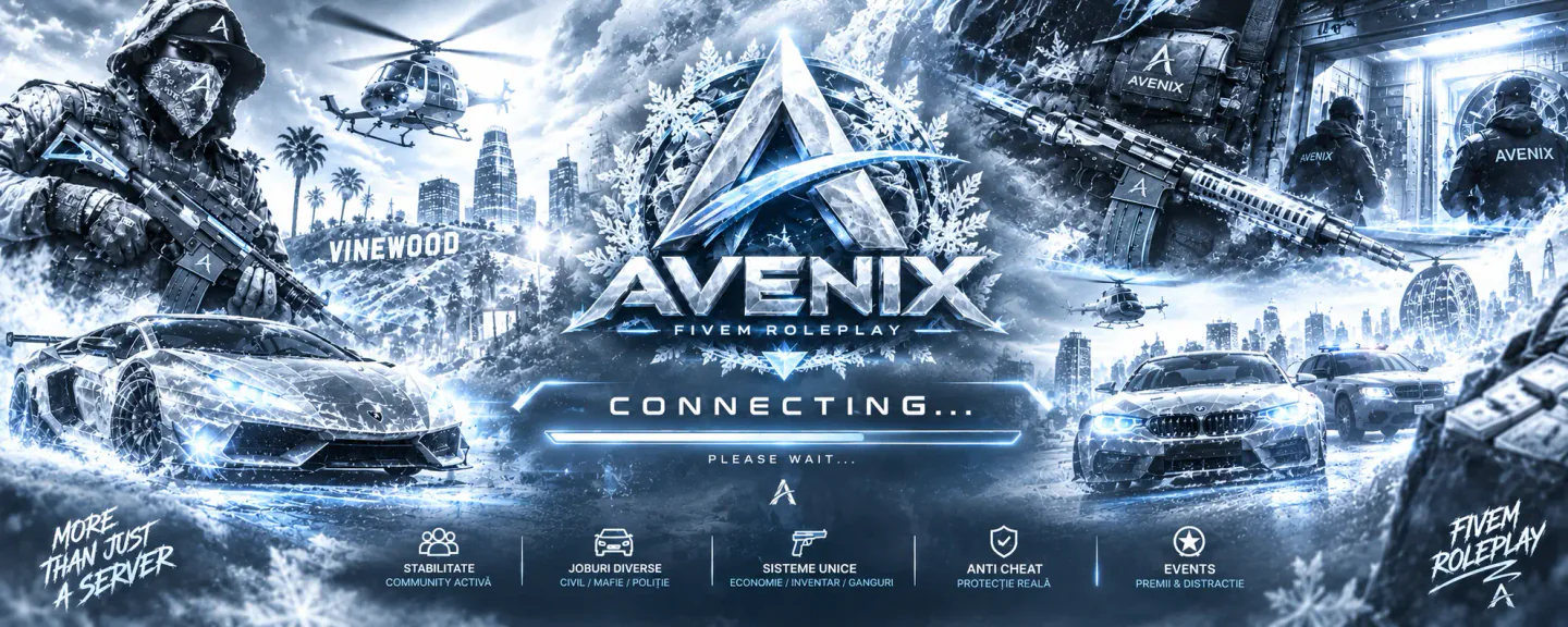 Avenix Romania || discord.gg/avxro0 || Advanced Roleplay FiveM server banner